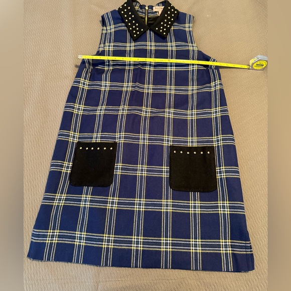 Juicy Couture Eton Tartan Plaid sleeveless stud collar wool blend dress punk 10 - Picture 5 of 11